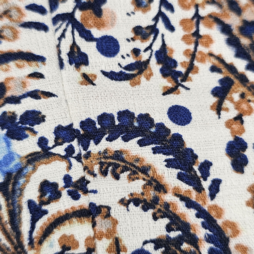 Ann Taylor Pencil Skirt with Blue & Brown Floral Print Machine Washable 0 - Picture 2 of 12